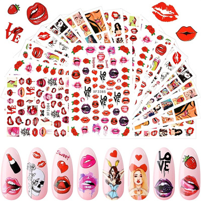 Valentine's Day Nail Sticker  Kiss Lips