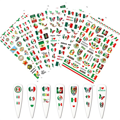 Mexico Flag Nail Art Sticker