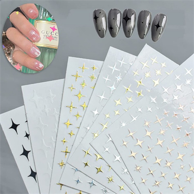 Nail Art Stickers-Cross Sharped Star