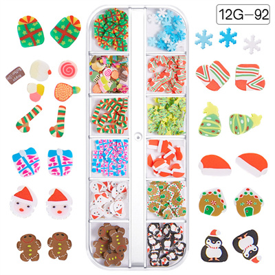 12 Grids Pack Soft Pottery Sequins for Christmas
